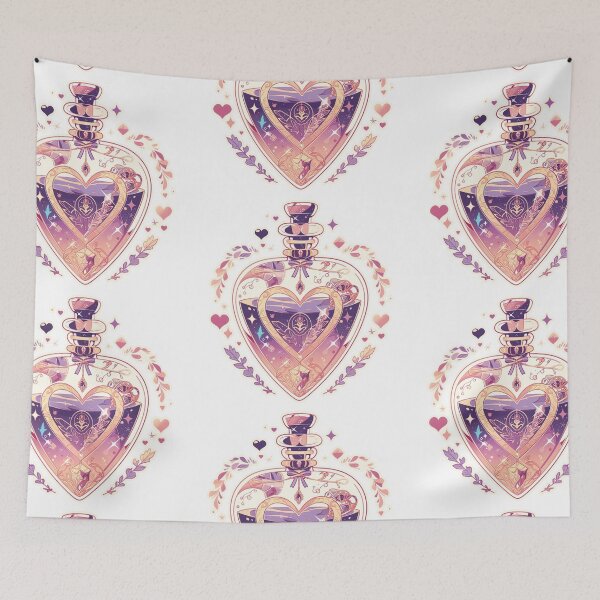 Item preview, Pink heart potion bottle designed and sold by MendaciousMina.