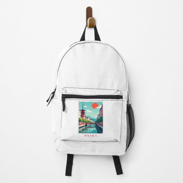 Item preview, Osaka Japan Illustration – Osaka Castle, Dotonbori Lights & Street Culture designed and sold by MapMyMiles.