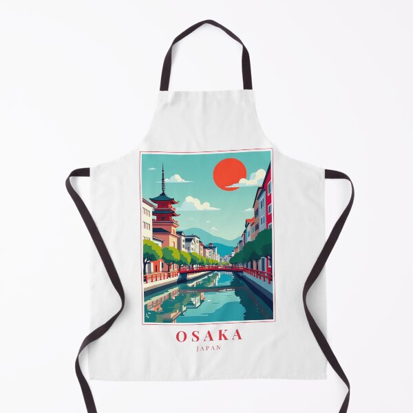 Item preview, Osaka Japan Illustration – Osaka Castle, Dotonbori Lights & Street Culture designed and sold by MapMyMiles.