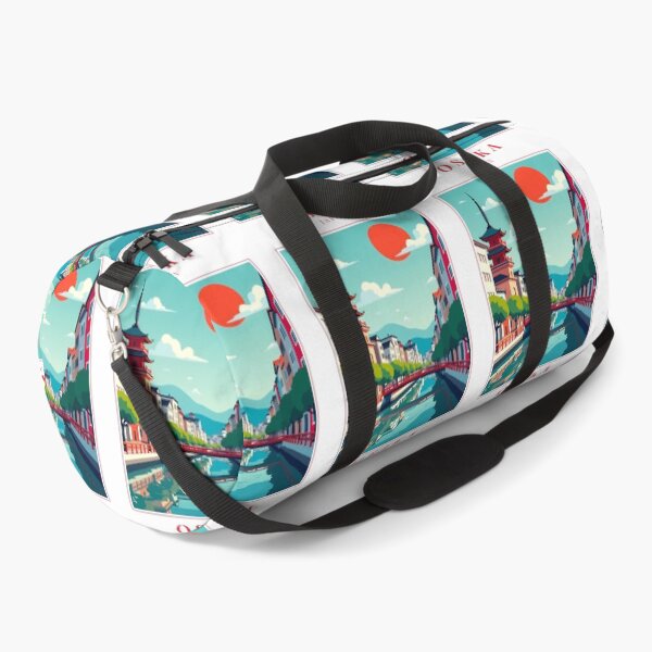 Item preview, Osaka Japan Illustration – Osaka Castle, Dotonbori Lights & Street Culture designed and sold by MapMyMiles.