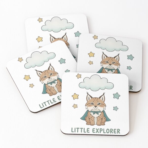 Item preview, Cute Lynx Little Explorer Illustration on Transparent Background designed and sold by RGShirtWorks.