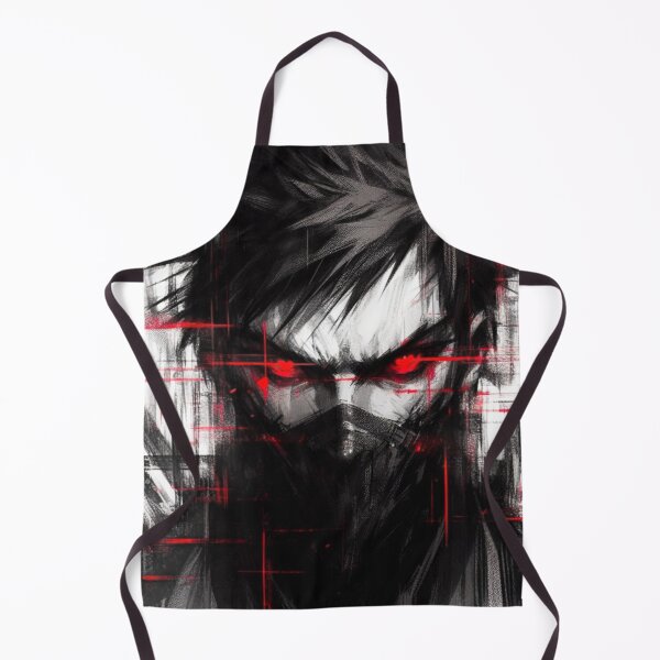Artikelvorschau, Cyberpunk Anime Ninja Glitch rote Augen entworfen und verkauft von Lykaon Art.