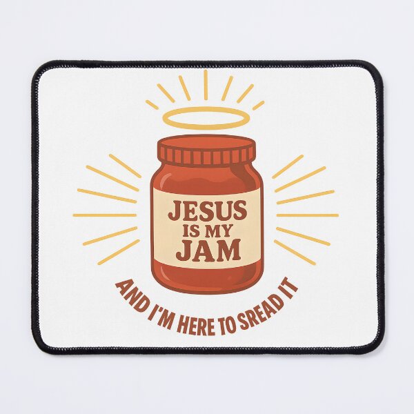 Item preview, Jesus Is My Jam — And I’m Here to Spread It -Retro Christian Pun Design designed and sold by Tommy's Arts.