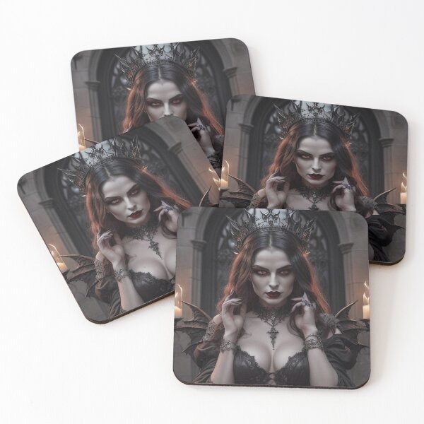 Item preview, Gothic Vampire Goddess – Dark Fantasy Queen with Black Crown and Bat Wings designed and sold by MissSaylor.