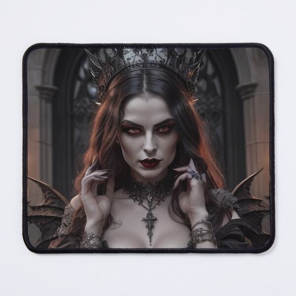 Item preview, Gothic Vampire Goddess – Dark Fantasy Queen with Black Crown and Bat Wings designed and sold by MissSaylor.