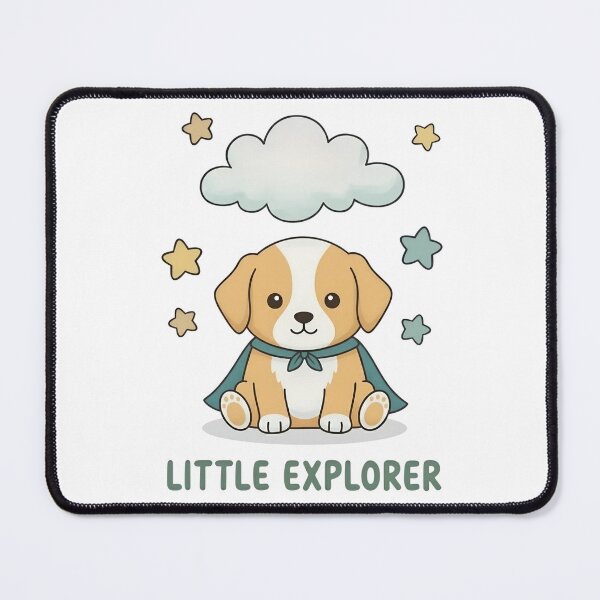 Item preview, Cute Cartoon Puppy Explorer with Cloud and Stars designed and sold by RGShirtWorks.