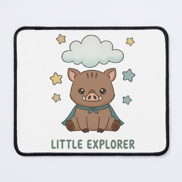 Item preview, Cute Wild Boar Little Explorer with Cloud and Stars designed and sold by RGShirtWorks.