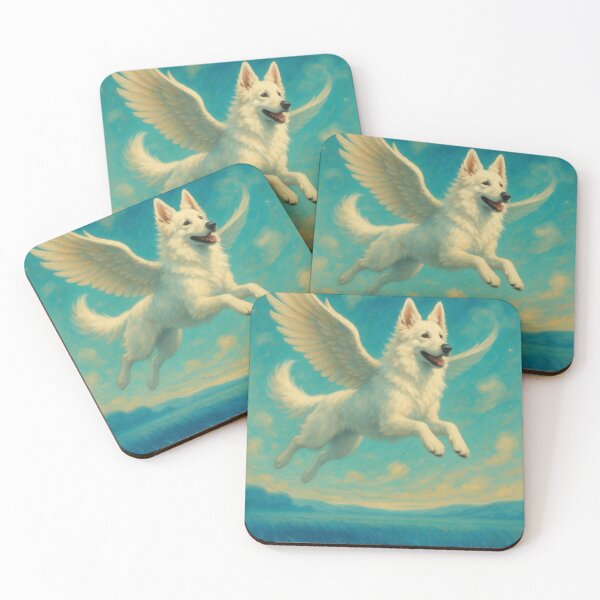Item preview,  Surreal Swiss Shepherd Flying Fantasy Poster designed and sold by Flying Doggo.
