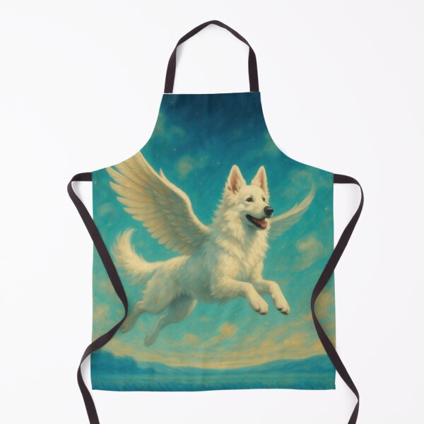 Item preview, Surreal Swiss Shepherd Flying Fantasy Poster designed and sold by Flying Doggo.