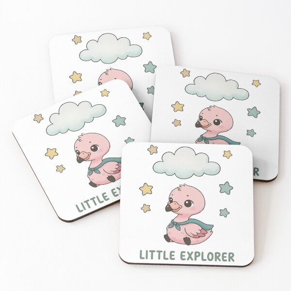 Item preview, Little Explorer Flamingo with Cloud and Stars Illustration designed and sold by RGShirtWorks.