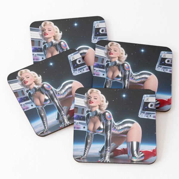 Item preview, Chloe Space Walk Cassette Art | Retro Futuristic Astronaut Girl Design designed and sold by WHITE FLAME PRINTS.