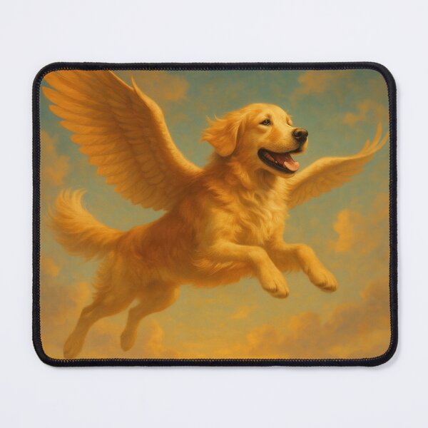 Item preview, Surreal Golden Retriever Flying Fantasy Poster designed and sold by Flying Doggo.