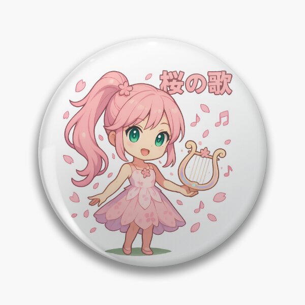 Item preview, Cute Chibi Sakura Girl with Magical Harp Anime designed and sold by BloomOfDesign.
