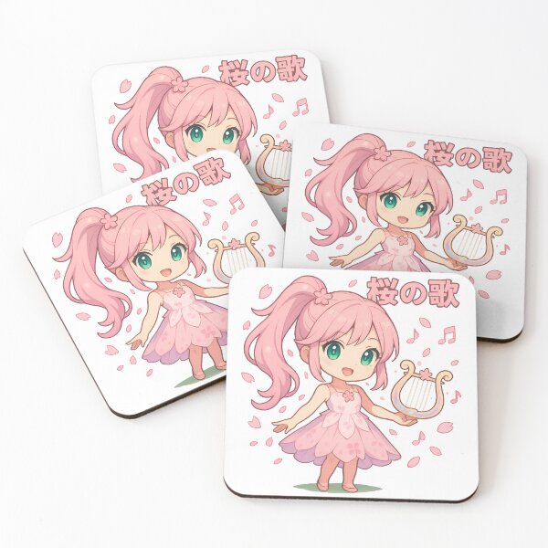 Item preview, Cute Chibi Sakura Girl with Magical Harp Anime designed and sold by BloomOfDesign.