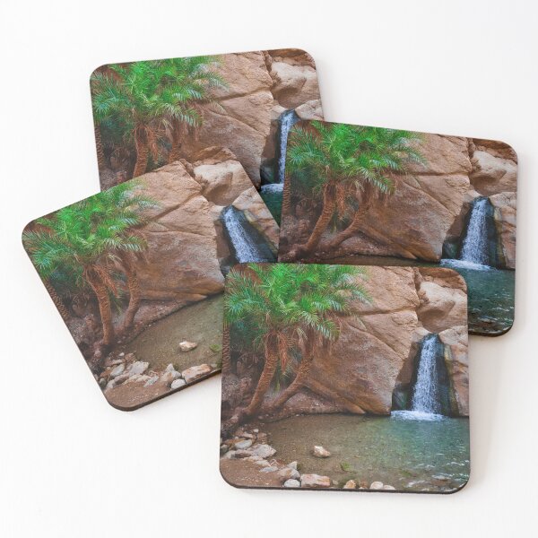 Item preview, Tunisia Oasis Waterfall with Palm Trees – Desert Landscape Photography designed and sold by RastislavS.