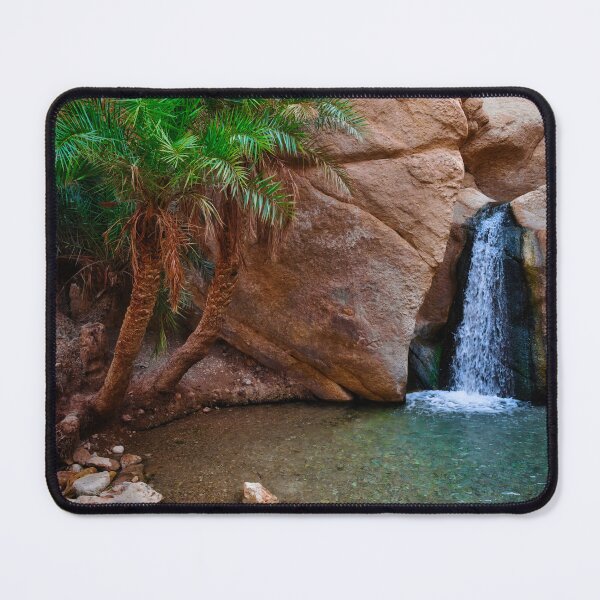 Item preview, Tunisia Oasis Waterfall with Palm Trees – Desert Landscape Photography designed and sold by RastislavS.