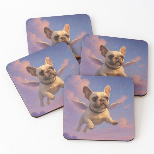 Item preview, Surreal French Bulldog Flying Fantasy Poster designed and sold by Flying Doggo.