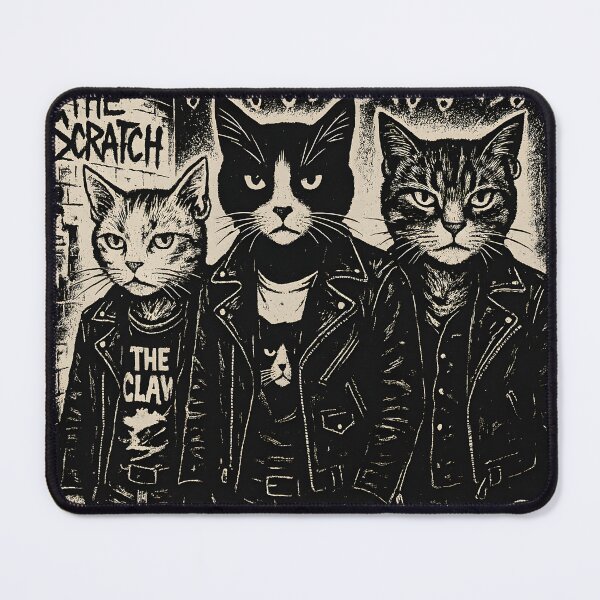 Item preview, The Scratch – Punk Rock Cats Illustration designed and sold by WinkWild.