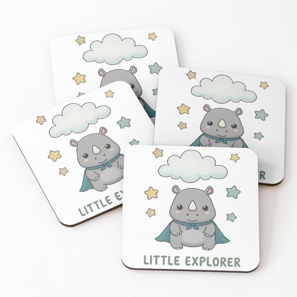 Item preview, Cute Little Explorer Rhino with Cape, Cloud, and Stars designed and sold by RGShirtWorks.
