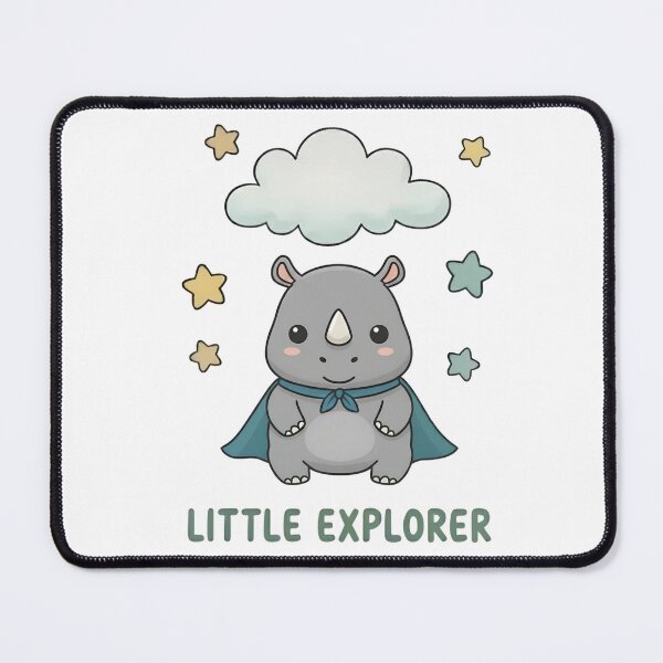Item preview, Cute Little Explorer Rhino with Cape, Cloud, and Stars designed and sold by RGShirtWorks.