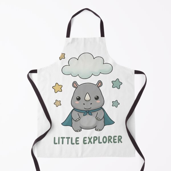 Item preview, Cute Little Explorer Rhino with Cape, Cloud, and Stars designed and sold by ML-Media.