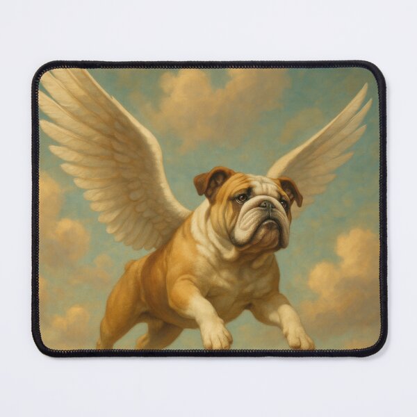 Item preview, Surreal English Bulldog Flying Fantasy Poster designed and sold by Flying Doggo.