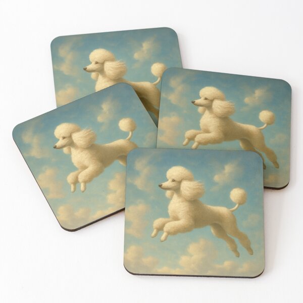 Item preview, Surreal Poodle Flying Dream Fantasy Poster designed and sold by Flying Doggo.