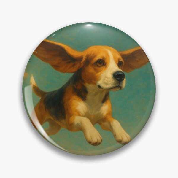 Item preview, Surreal Beagle Flying Fantasy Dream Poster designed and sold by Flying Doggo.