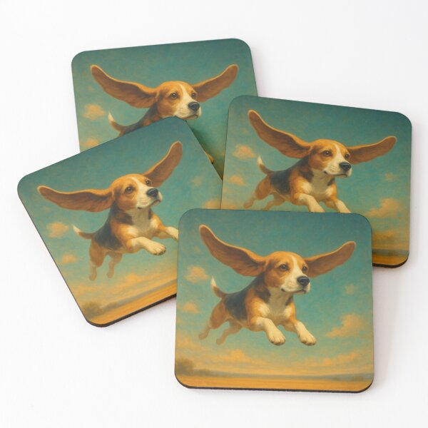 Item preview, Surreal Beagle Flying Fantasy Dream Poster designed and sold by Flying Doggo.