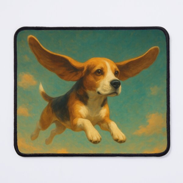 Item preview, Surreal Beagle Flying Fantasy Dream Poster designed and sold by Flying Doggo.