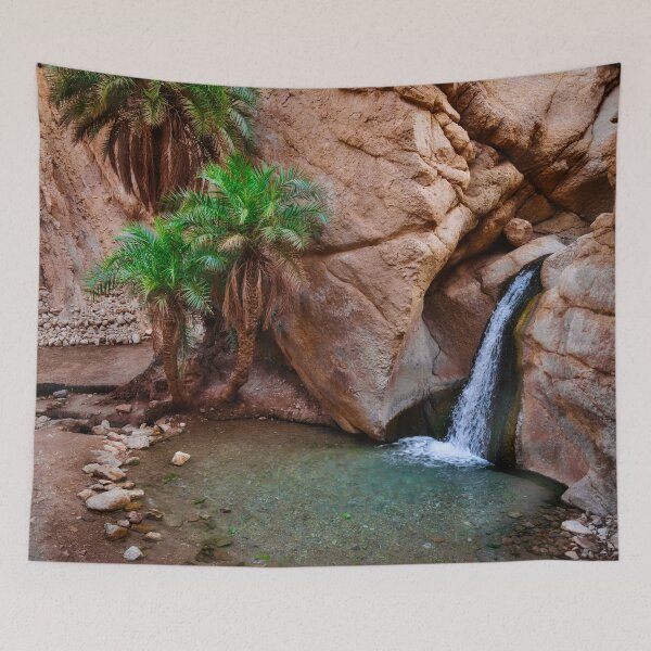 Item preview, Chebika Oasis Waterfall and Palm Trees – Tunisia Desert Landscape Photography designed and sold by RastislavS.