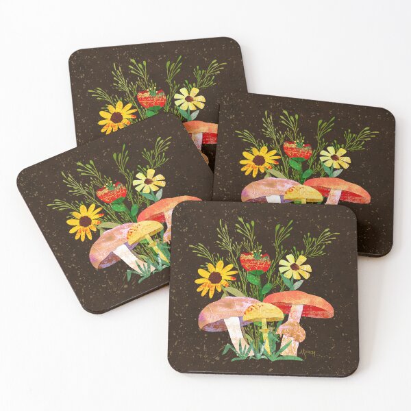 Item preview, Shrooms n Fleurs Collage designed and sold by MarcyBrennanArt.