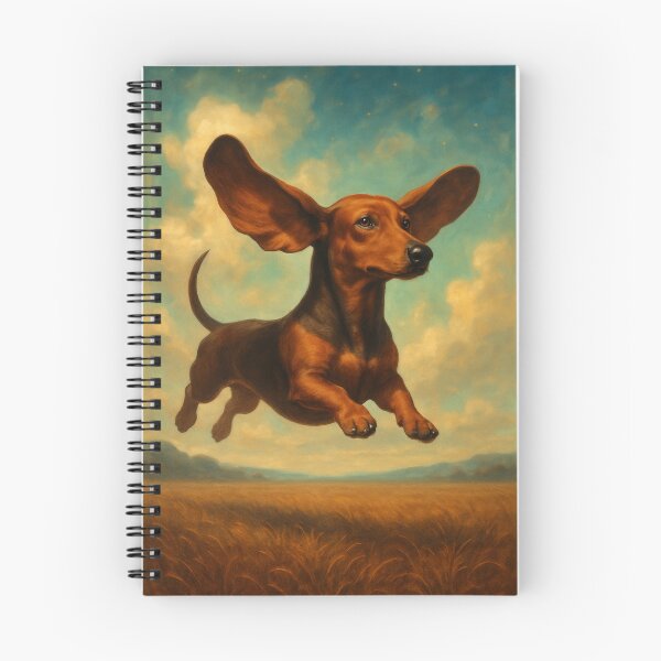 Item preview, Surreal Dachshund Flying Fantasy Dream Poster designed and sold by Flying Doggo.