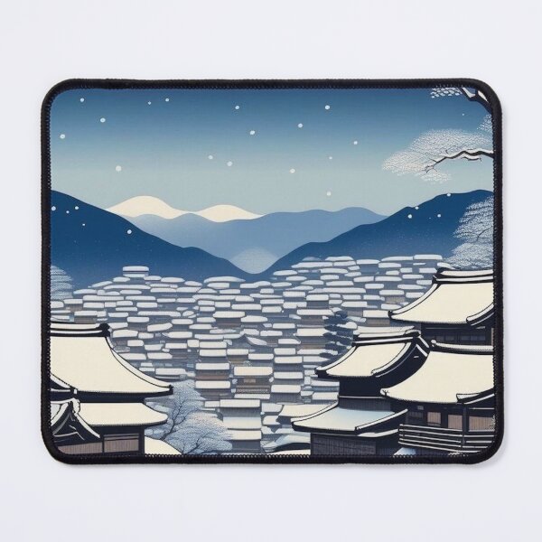 Item preview, Snowfall Over Edo – Japanese Ukiyo-e Winter Landscape Print designed and sold by Vandy Fullam.
