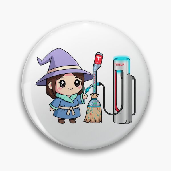 Item preview, Kawaii Witch Charging Tesla Broom designed and sold by ericvonberner.