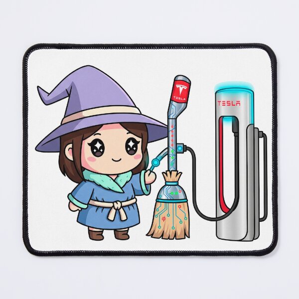 Item preview, Kawaii Witch Charging Tesla Broom designed and sold by ericvonberner.