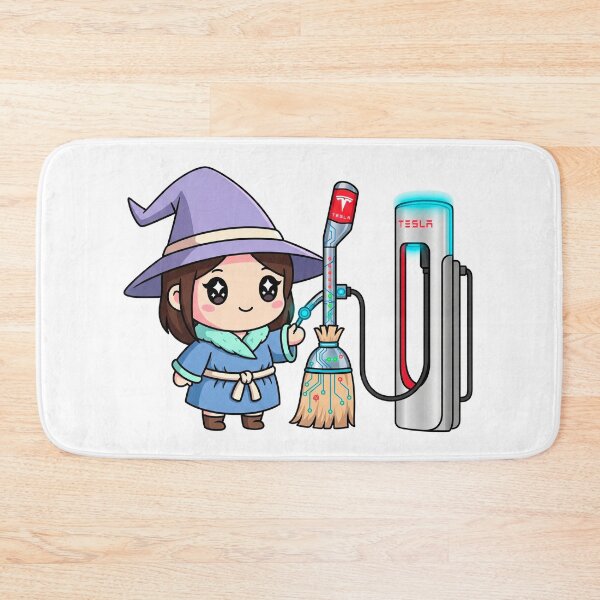 Item preview, Kawaii Witch Charging Tesla Broom designed and sold by ericvonberner.