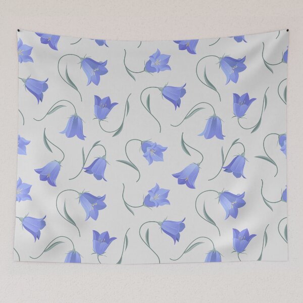 Item preview, Bellflowers Blue non-directional pattern designed and sold by Avisnanna.