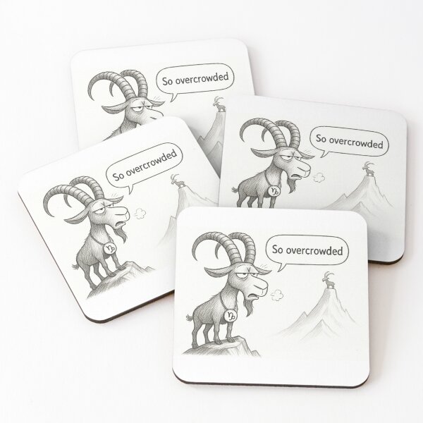 Item preview, So Overcrowded – Sighing Capricorn Cartoon designed and sold by D - Magic.