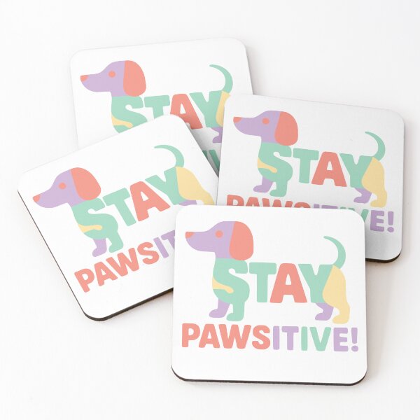 Item preview, Stay Pawsitive – Colorful dog saying designed and sold by nkhookysun.