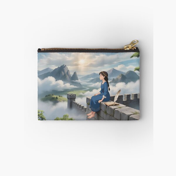 Item preview, Castle Dreamer – Fantasy Girl & Mountains in the Clouds Art designed and sold by The Paper Comet.