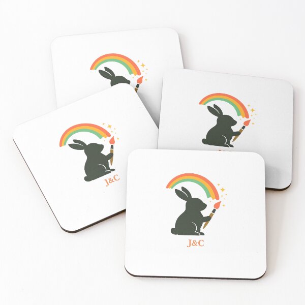 Item preview, (IT): Coniglietto che dipinge l’arcobaleno – J&C  (EN): Bunny Painting the Rainbow – J&C designed and sold by JettolaAndC.