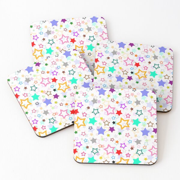 Item preview, Multicolored Stars Pattern Design - White  designed and sold by PatternTitan.