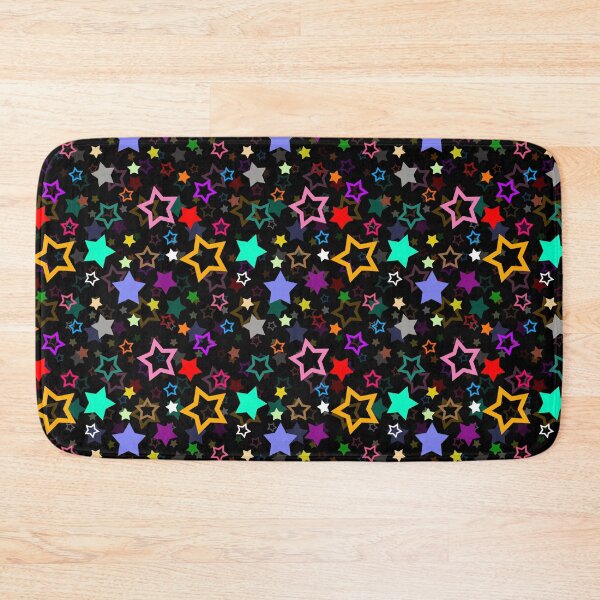 Item preview, Multicolored Stars Pattern Design - Black  designed and sold by PatternTitan.
