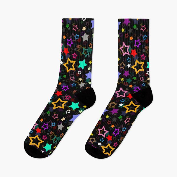 Item preview, Multicolored Stars Pattern Design - Black  designed and sold by PatternTitan.