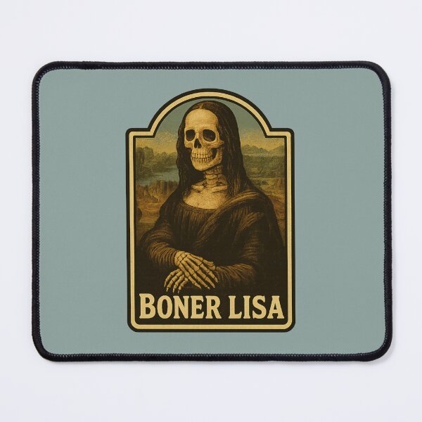 Item preview, Boner Lisa – Dark Humour Retro Skeleton Mona Lisa designed and sold by hangmeart.