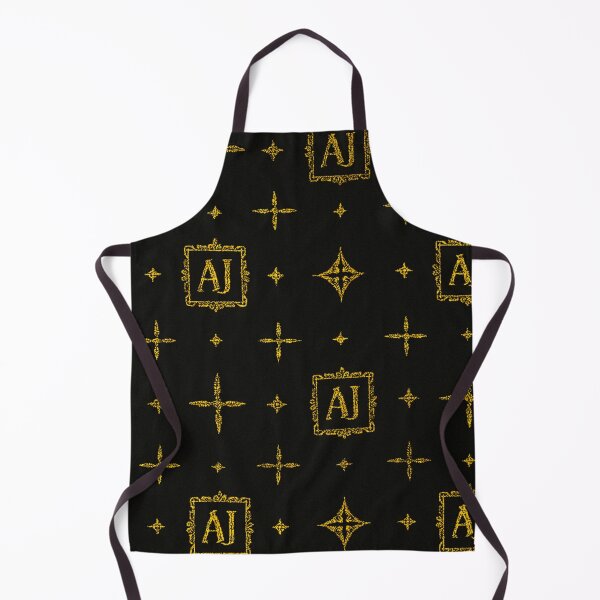 Item preview, **Golden AJ Pattern on Black Leather** designed and sold by Jadinked.
