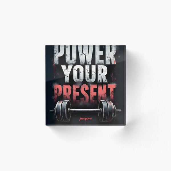 Item preview, Power Your Present – Grunge Gym Motivation Barbell Design designed and sold by Emilia-Design.