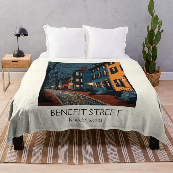 Item preview, Benefit Street Providence Rhode Island Vintage Travel Art | Historic Colonial Houses Illustration designed and sold by TuncGK.