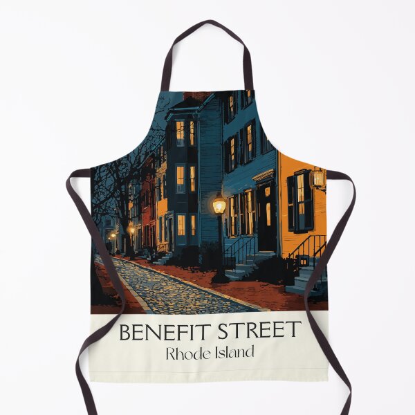 Artikelvorschau, Benefit Street Providence Rhode Island Vintage Reisekunst | Historische Kolonialhäuser Illustration entworfen und verkauft von TuncGK.
